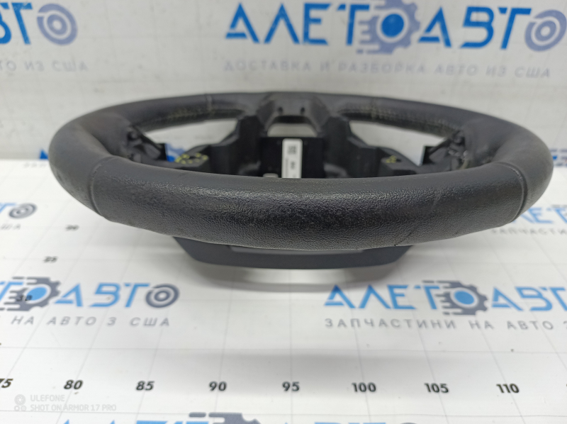 Naked steering wheel Ford Edge 19 - black leather, worn, scratches, torn fasteners, needs cleaning