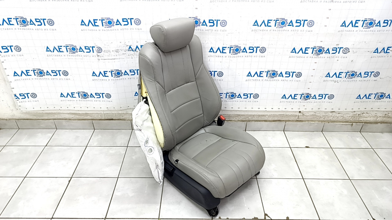 Passenger seat Honda Accord 18-22 without airbag, manual, gray leather, heated, shot, worn, dry-cleaned