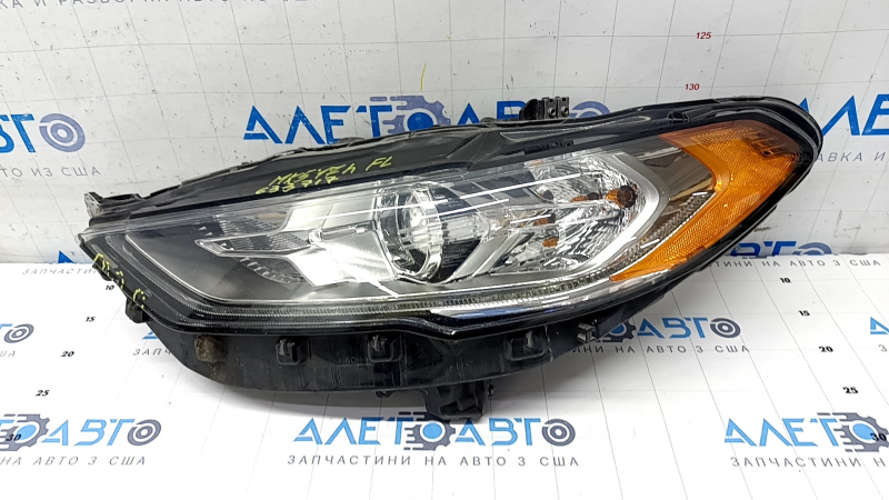 Headlight front left complete Ford Fusion mk5 17-20 halogen, with DRL, cracks in glass, sand