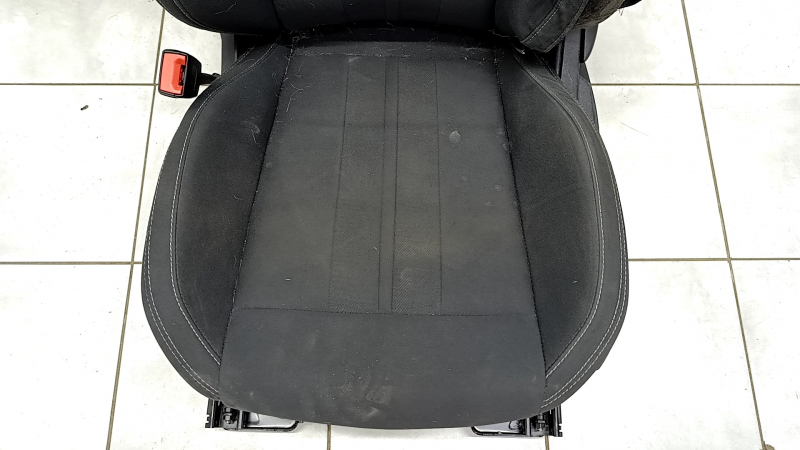 Driver's seat Ford Mustang mk6 15- without airbag, electric + mechanical, coupe, black, cloth, shot, for dry cleaning