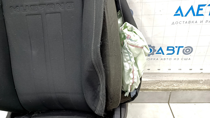 Driver's seat Ford Mustang mk6 15- without airbag, electric + mechanical, coupe, black, cloth, shot, for dry cleaning
