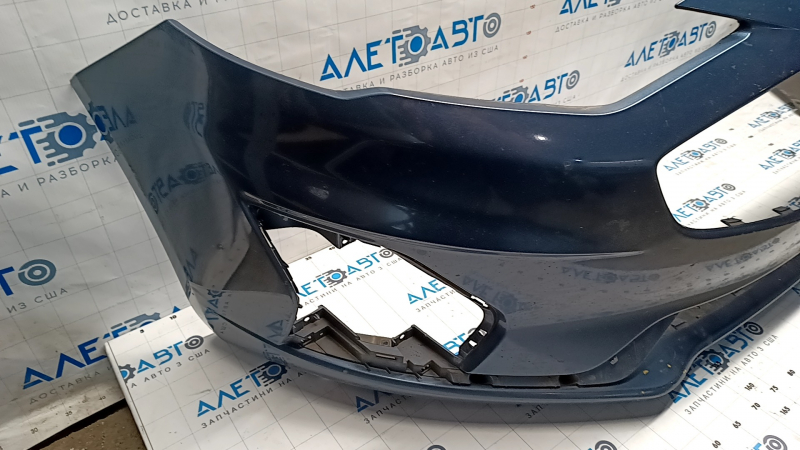 Front bumper bare Ford Fusion mk5 19-20 without parking sensors and towing hook, blue FT, rubbed