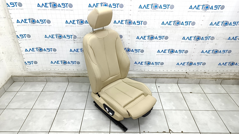 Passenger seat BMW 3 F30 12-18 with airbag, beige leather, Sport, tear