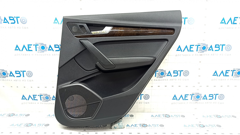 Door trim card rear right Audi Q5 80A 18-20 black, with wood insert, black armrest