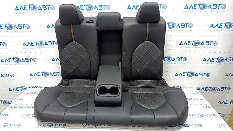 Rear row of seats 2nd row Toyota Camry v70 18 - leather black with brown, perforation, for dry cleaning, cracks, rusty at the bottom