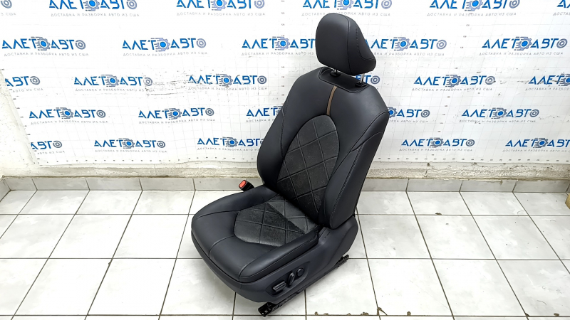 Driver's seat Toyota Camry v70 18- without airbag, electric, leather black with brown, heating, perforation, driftwood, non-working electrics, rusty, no runner drive, for dry cleaning