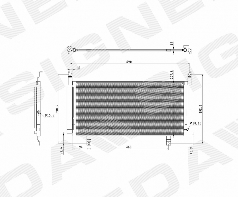 Air conditioner radiator condenser Subaru Legacy 15-19