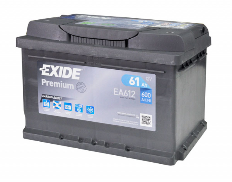Battery 12v HYUNDAI ELANTRA 11-16 61Ah 600A Euro +-Reverse EXIDE