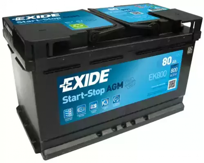 Battery 12v INFINITI QX30 17- Main 80Ah 800A Euro AGM +-Reverse EXIDE