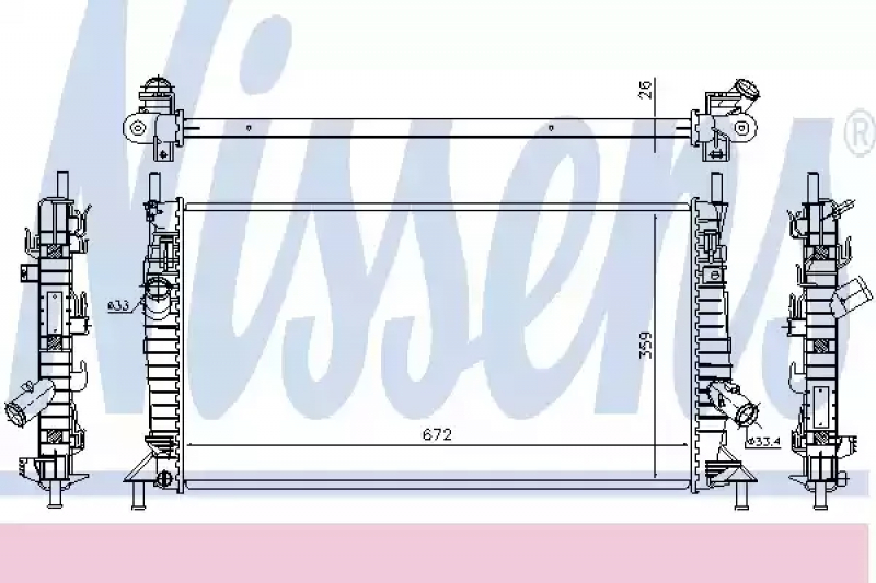 Radiator cooling water Mazda3 2.3 03-08 NISSENS
