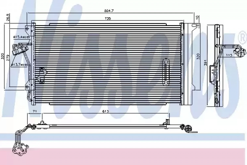 Air conditioning radiator condenser Audi Q7 4L 10-15 NISSENS