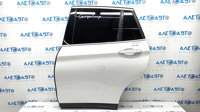 Door assembly rear left BMW X1 F48 16-22 white A96, dried out seal, dent