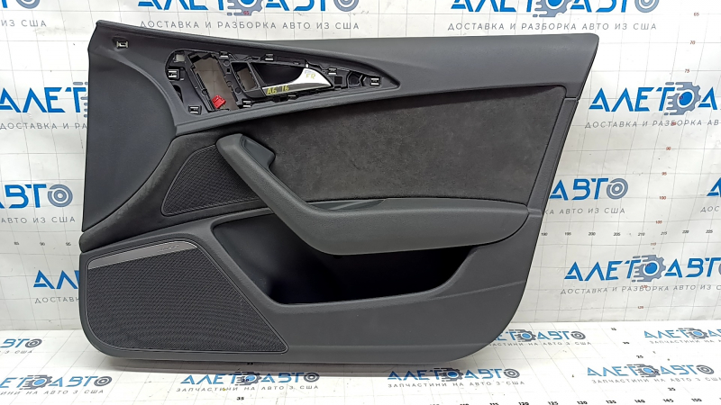 Door trim card front right Audi A6 C7 12-18 BOSE, Alcantara, black leather, butt