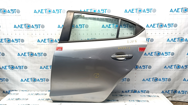 Door assembly rear left Mazda 3 14-18 BM, silver 38P, bumpers