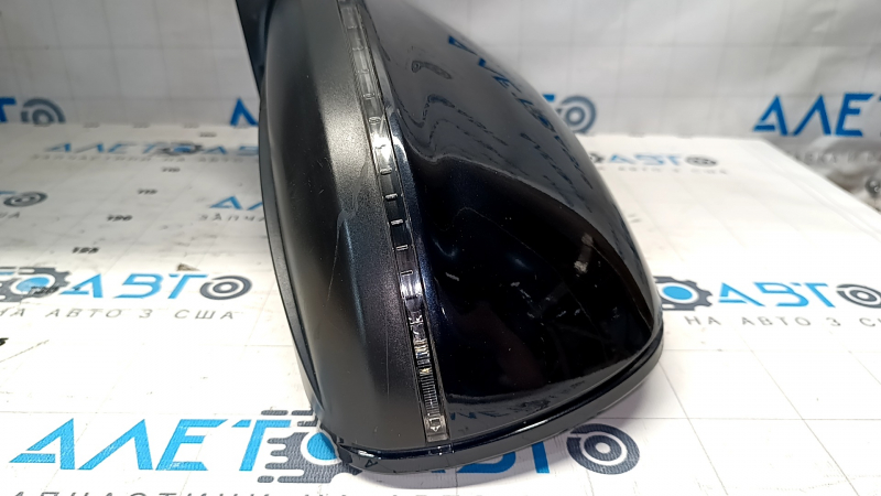 Side mirror left Audi Q5 8R 09-17 15 pins, auto folding, auto dimming, turn signal, heated, blue LX5R, worn