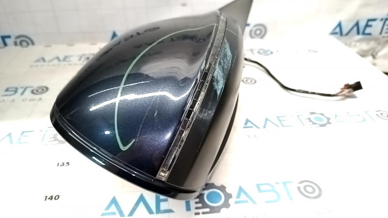 Side mirror right Audi Q5 8R 09-17 15 pins, auto-dimming, turn signal, blue LX5R, worn