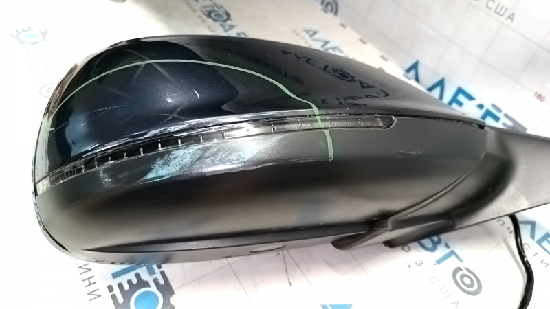 Side mirror right Audi Q5 8R 09-17 15 pins, auto-dimming, turn signal, blue LX5R, worn