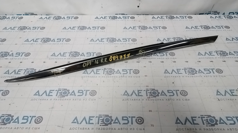 Rear right window molding Kia Optima 16- chrome, broken fasteners, bump, scratches