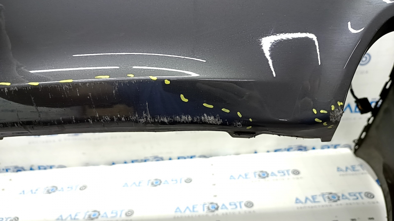Rear bumper complete BMW 5 G30 17-20 with parking sensors, wiring, frame and fasteners, M Sport, black, scratches, crack in fastener