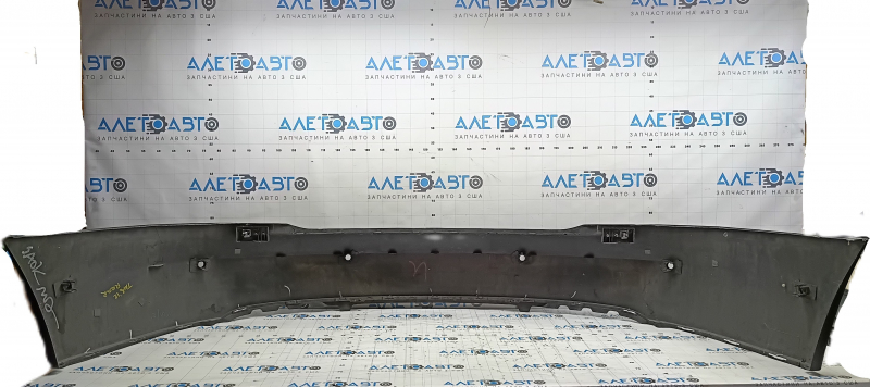 Rear bumper bare Tesla Model S 12-15 pre-rest for 6 parking sensors, green PMSG, cracked mount