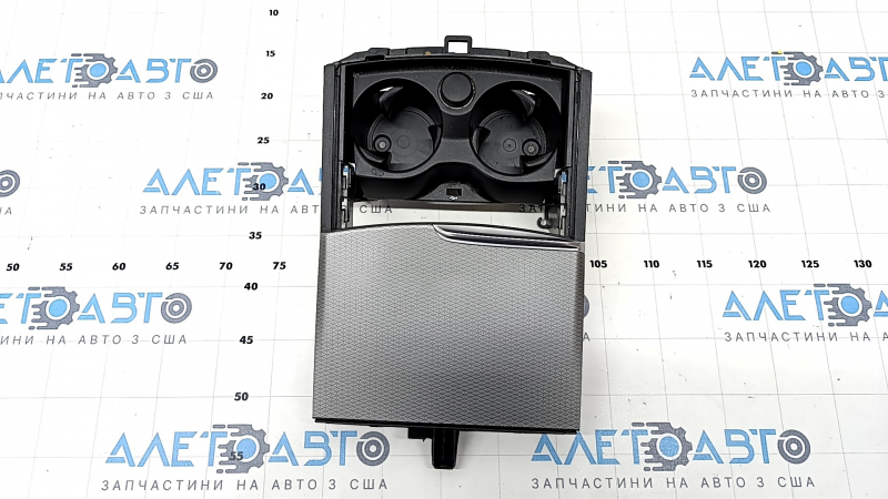 Box pocket center console BMW 5 G30 17-23 gray diamond, with cup holders, with cigarette lighter, for wireless charging