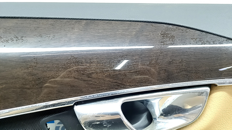 Door trim card rear right Volvo XC90 16-22 leather black, beige insert, beige armrest, without curtain, scratches, bumps