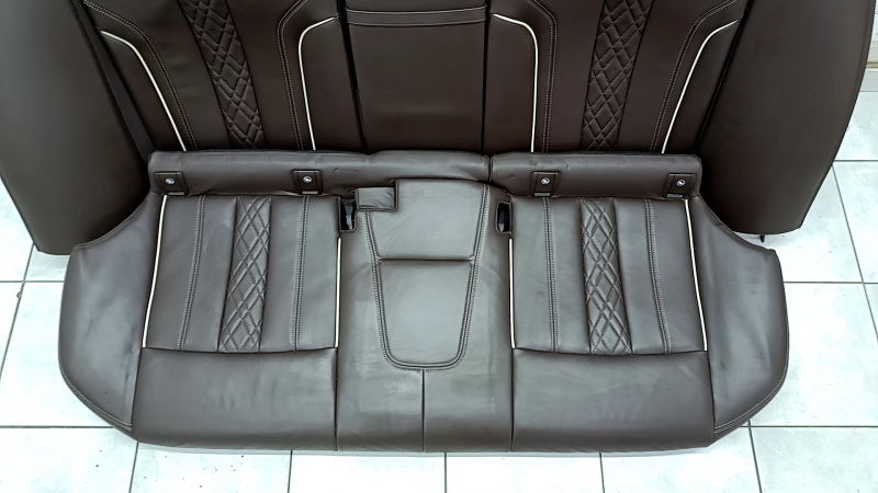 Complete set of seats BMW 5 G30 17-23 with airbag, electric, heated, memory, dark brown leather, Comfort, scratches, bumps