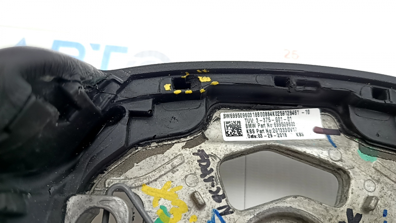 Bare steering wheel BMW X3 G01 18 - leather, black, heated, under the petals, scratches, dent, defective fastening