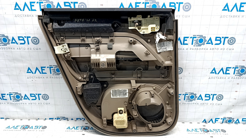 Door trim card rear right Jeep Patriot 11-17 beige with beige insert plastic, armrest plastic, broken fastening