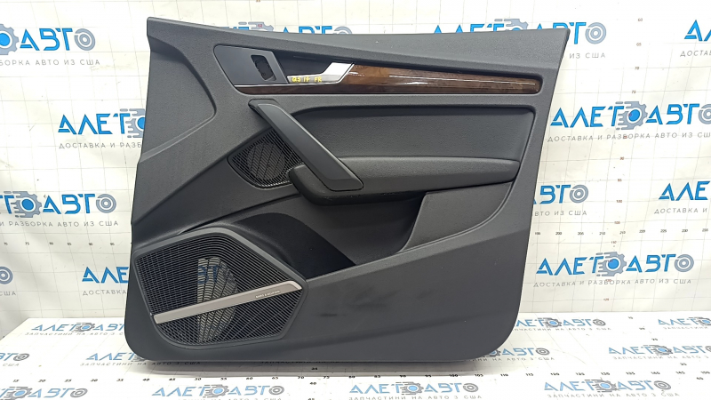 Door trim card front right Audi Q5 80A 18-20 black, with wood insert, black armrest, Bang & Olufsen, scratches, tears