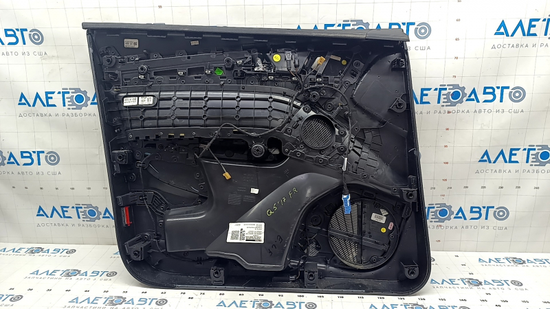 Door trim card front right Audi Q5 80A 18-20 black, with wood insert, black armrest, Bang & Olufsen, scratches, tears