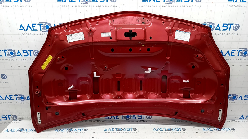 Hood bare Toyota Prius 30 10-15 aluminum, red 3R3, dents, bumps