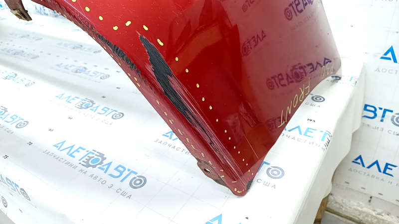 Front bumper bare Toyota Prius 30 13-15 rest, red, dented, crack, scratches