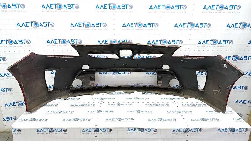 Front bumper bare Toyota Prius 30 13-15 rest, red, dented, crack, scratches