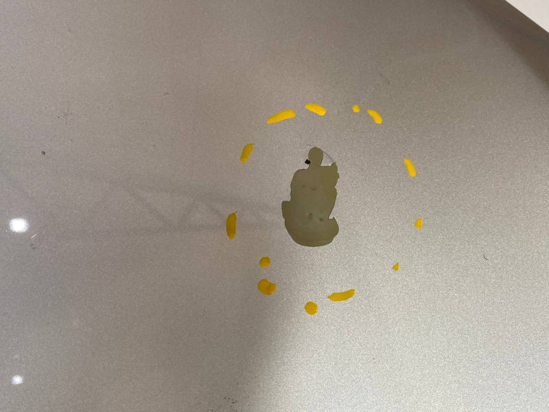 The hood is bare Tesla Model S 12-15 pre-rest aluminum silver PMSS, pokes hail, peeled paint