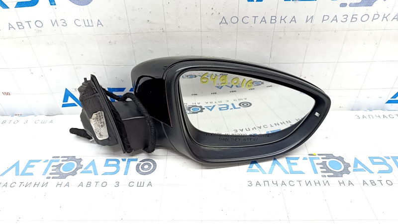 Side mirror right VW Passat b8 16-19 USA 5 pins, turn signal, black, scratch