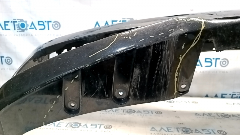 Bare front bumper BMW 3 F30 16-18 Basis, black, pressed, scratches, sand, non-factory holes