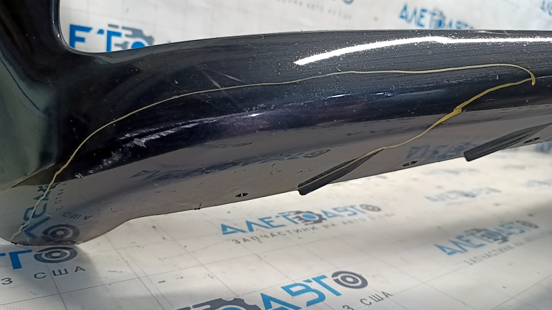 Bare front bumper BMW 5 G30 17-20 for parking sensors, black, burned, broken fasteners, scratches, non-factory holes