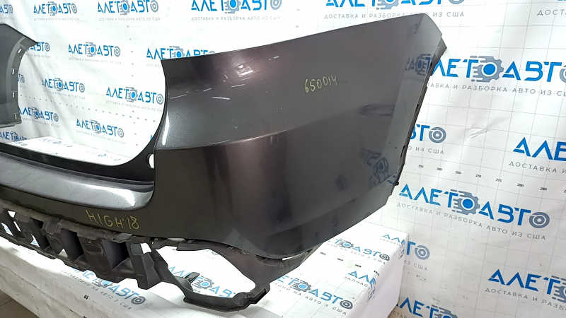 Rear bumper bare Toyota Highlander 14-19 without parking sensors, graphite