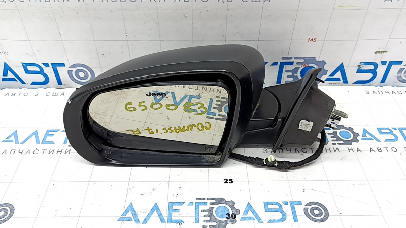Side mirror left Jeep Compass 17- 3+4 pins, turn signal, heated, gray, Trailhawk, scratches