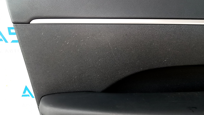 Door trim card front left Hyundai Sonata 20- black, armrest leather, under the tweeter, scratches, abrasions, dent, missing fastener
