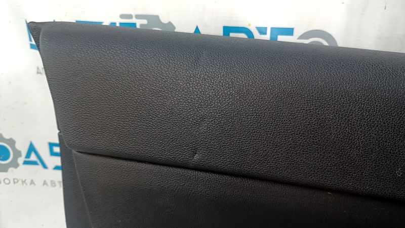 Door trim card front left Kia Optima 16- black, with black insert leather, armrest leather, scratches, dents, bumps, abrasions, crack in fastening, broken fastening