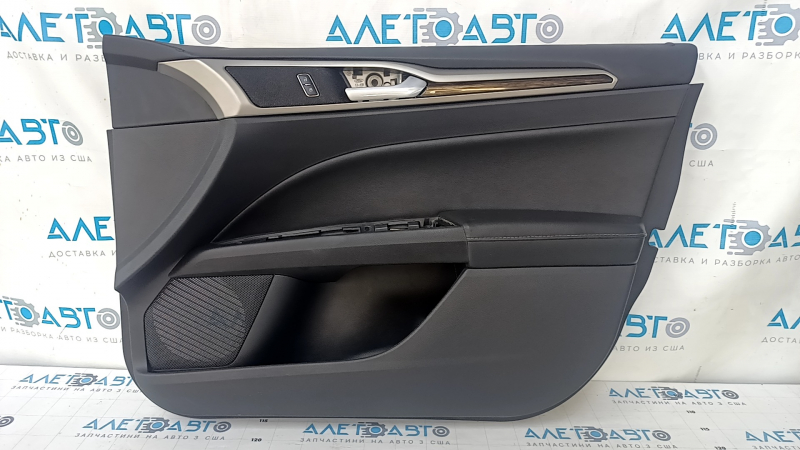 Door trim card front right Ford Fusion mk5 13-16 black leather, leather armrest, scuffs, tear, dent