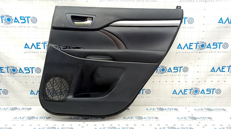 Door trim card rear right Toyota Highlander 17-19 black, insert dark red, gray molding, with curtain, scratches, for cleaning