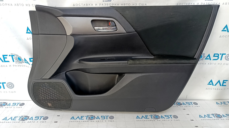 Door trim card front right Honda Accord 13-1 black, with black insert cloth, armrest cloth, molding handle graphite, scratches, for cleaning