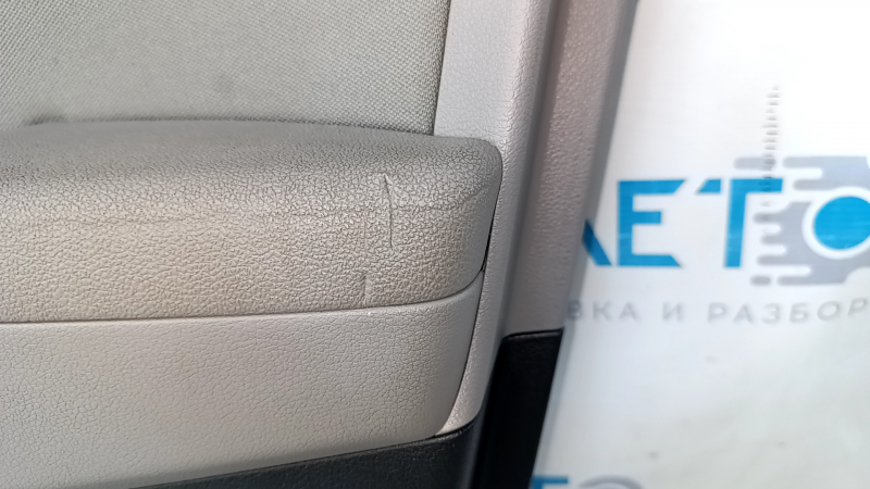 Door trim card front right Hyundai Elantra AD 17-18 black, with gray insert cloth, armrest leather, scratches, abrasions, bumps, dents