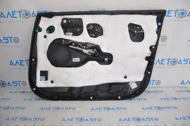Door trim card front left Hyundai Sonata 20- black, armrest leather, under the tweeter, scratches, abrasions, dent, missing fastener