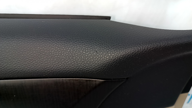 Door trim card front left Honda Accord 13-17 beige, with beige insert, leather armrest, wood molding, scratches, abrasions, for cleaning