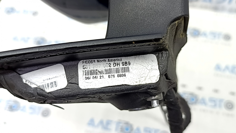 Side mirror right VW Passat 20-22 turn signal, heated, BSM, 10+2 pins, blue