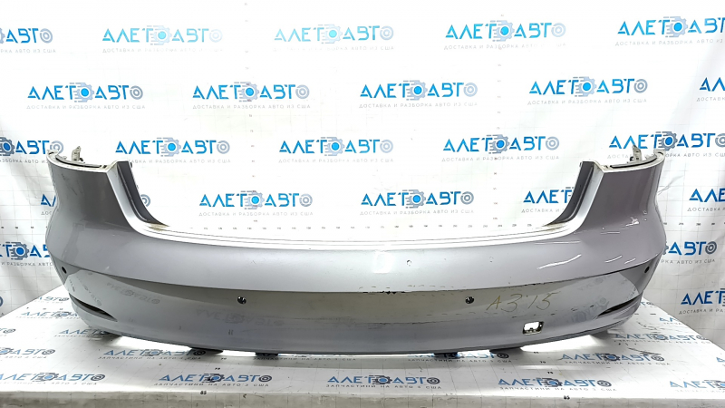 Bare rear bumper Audi A3 8V 15-16 for parking sensors, silver, paint peeling, scuffs